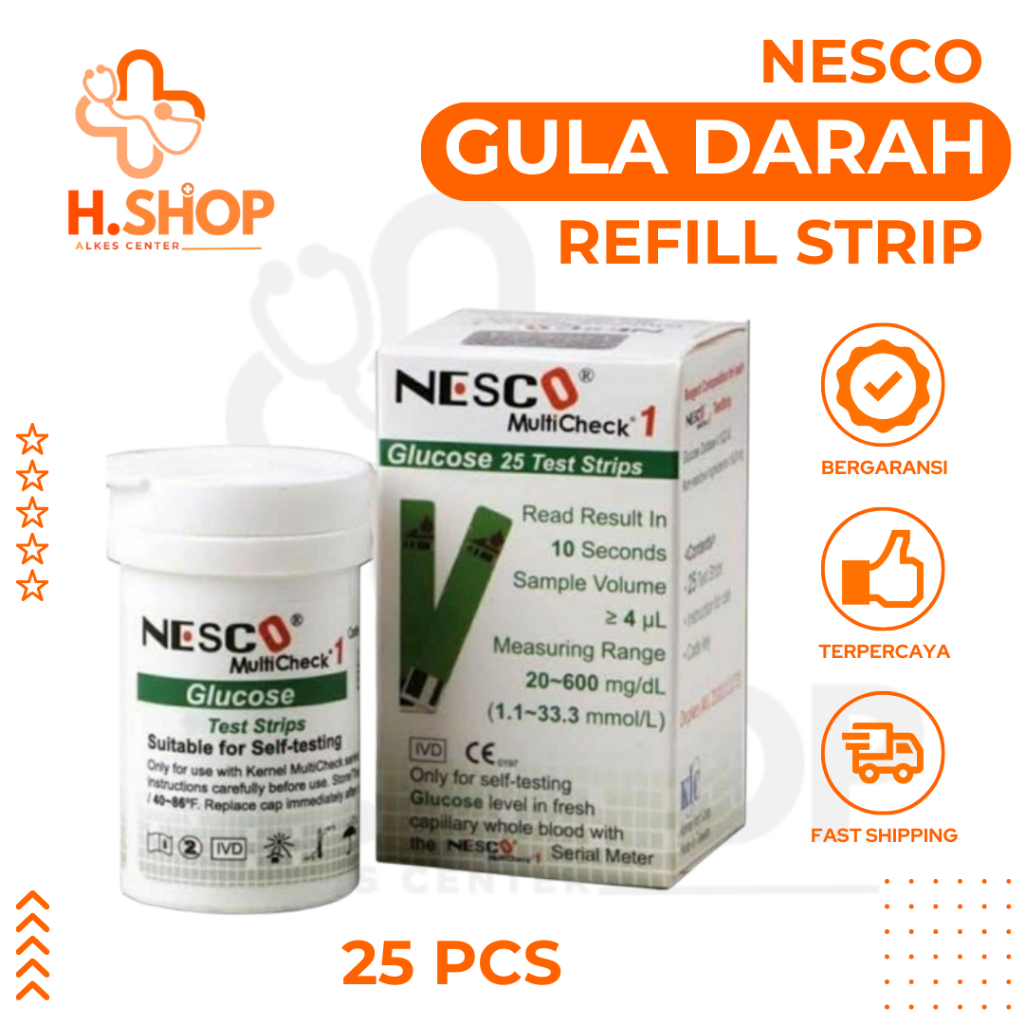 Strip Nesco Gula Darah / Strip Nesco Glucose Strip Gula Darah Nesco / Strip Glucos / Stik Gula Darah
