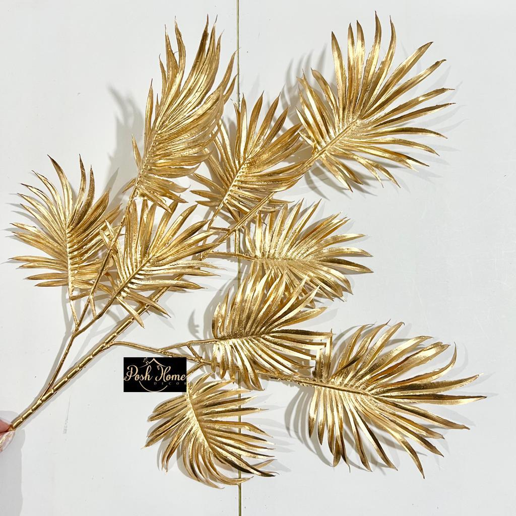 Golden Artifiicial Flower Palma / Dekorasi Daun Palem Gold