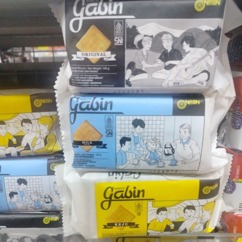 

Nissin Gabin Original/Susu/Keju Biskuit 140gr