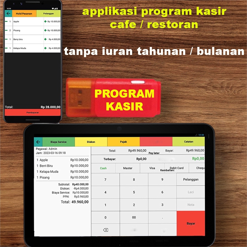 program Kasir untuk Usaha restoran cafe dll Aplikasi sofware Android Untuk HP dan Tablet sofware fil
