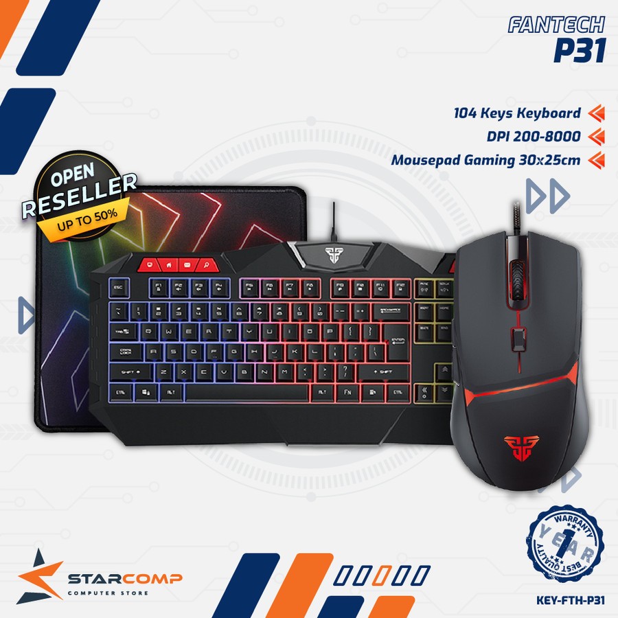 Fantech 3in1 Combo P31 Gaming Keyboard Mouse Mousepad