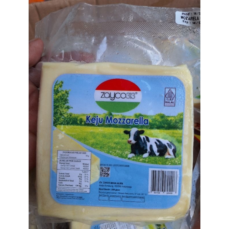 

Keju Mozzarella Zayco313 olden burger cheese 250gr