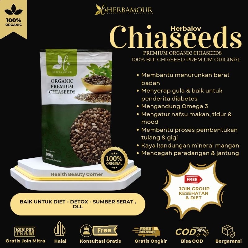 

[HB Corner] Herbalov Premium Organic Chiaseed 200gr -Chia seed DIET, MPASI