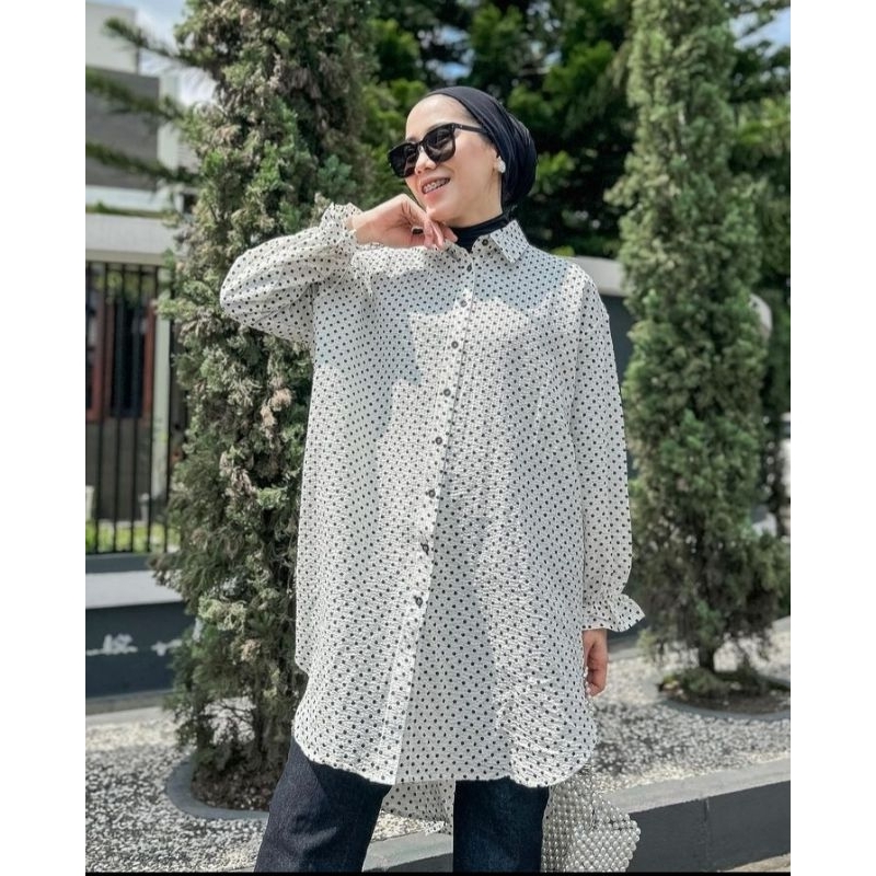 kiana tunik raia,tunik  motif polka