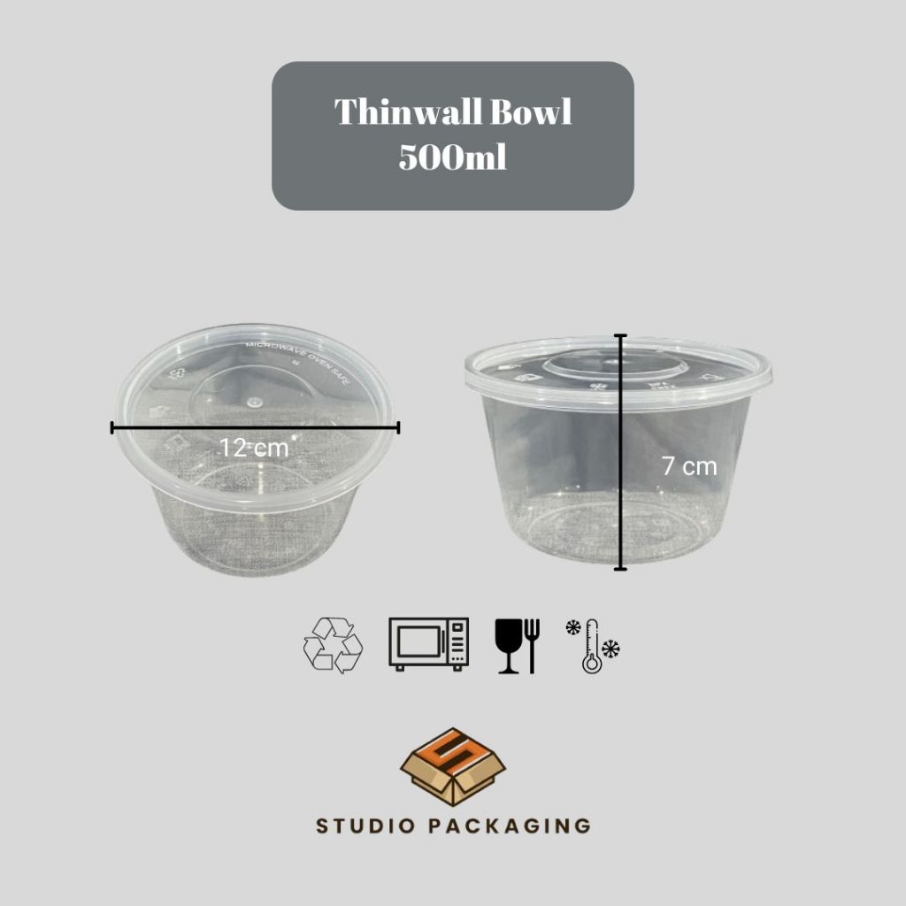 Thinwall Bowl 500 ml - Mangkuk Plastik