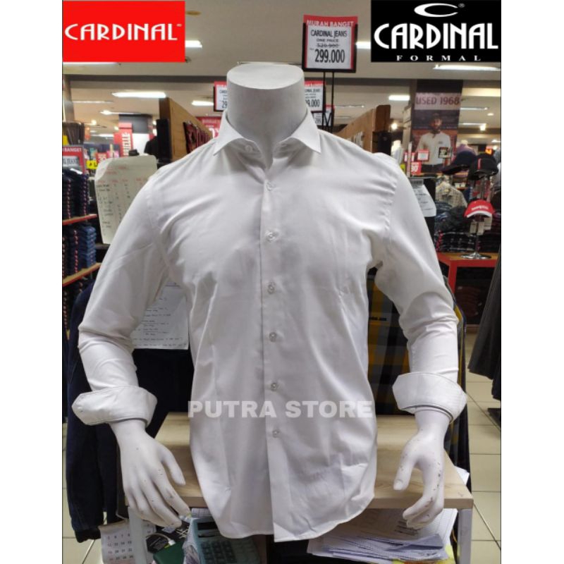 CARDINAL FORMAL KEMEJA SLIMFIT PUTIH PRIA LENGAN PANJANG TERBARU