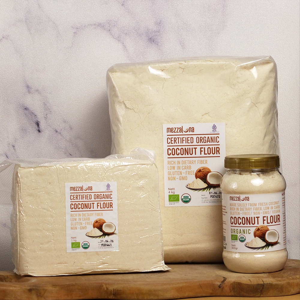 

Tepung Kelapa Organik Mezzaluna 1000gr 1kg Organic Coconut Flour Diet Keto 1 kg