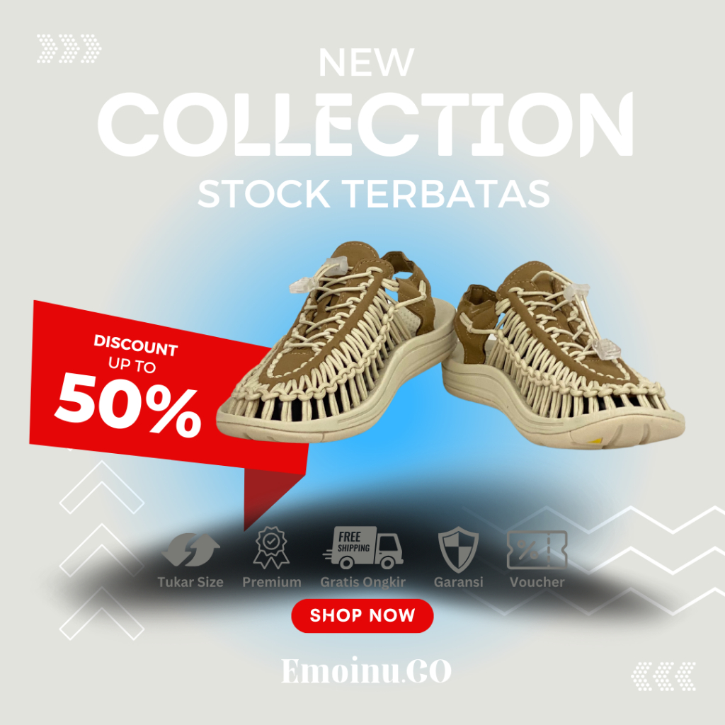 EMOINU - Sepatu Sandal Wanita/Pria | Sendal Gunung Tali/Karet | Outdor/Hiking 100% Import | Bisa COD