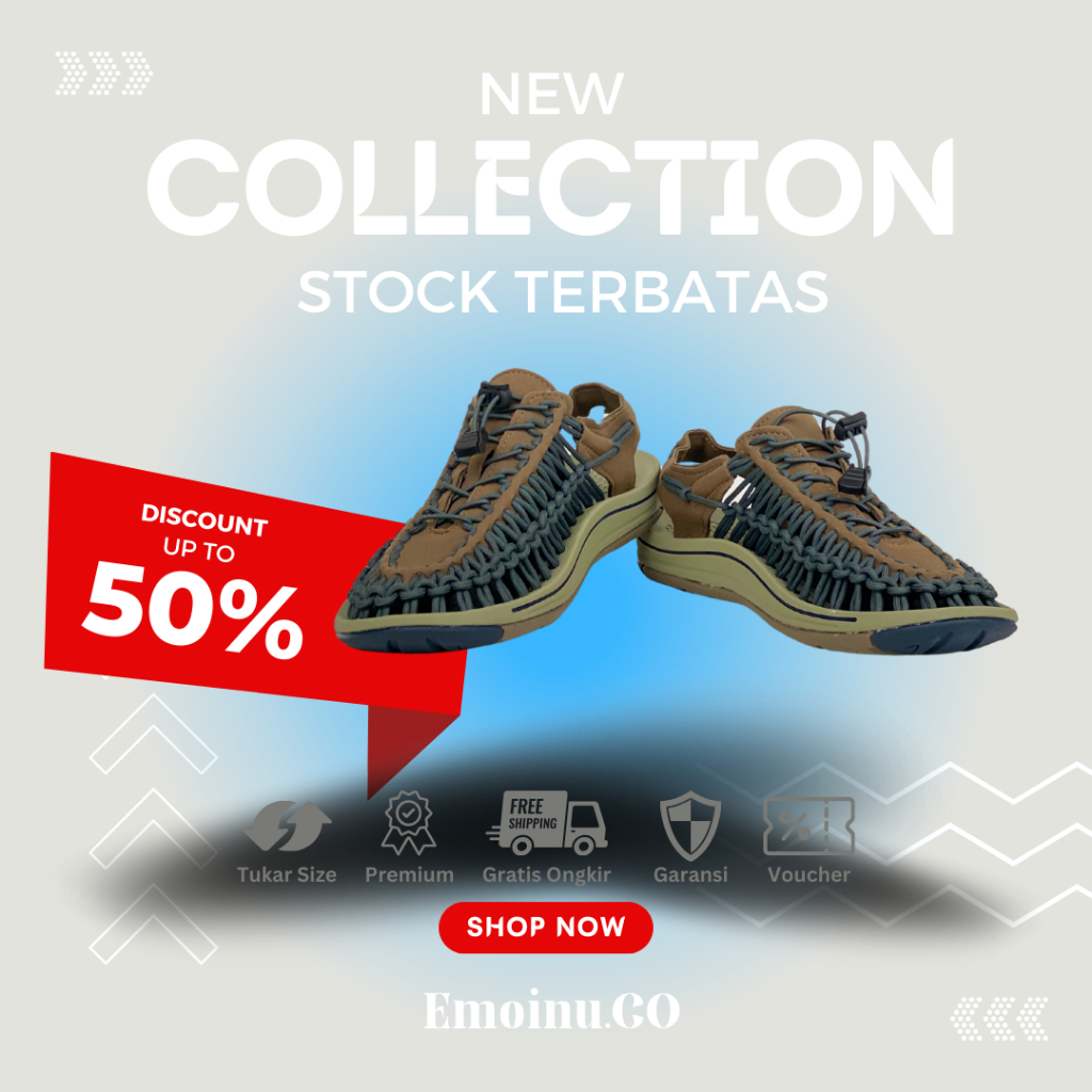 EMOINU - Sepatu Sandal Wanita/Pria | Sendal Gunung Tali/Karet | Outdor/Hiking 100% Import | Bisa COD