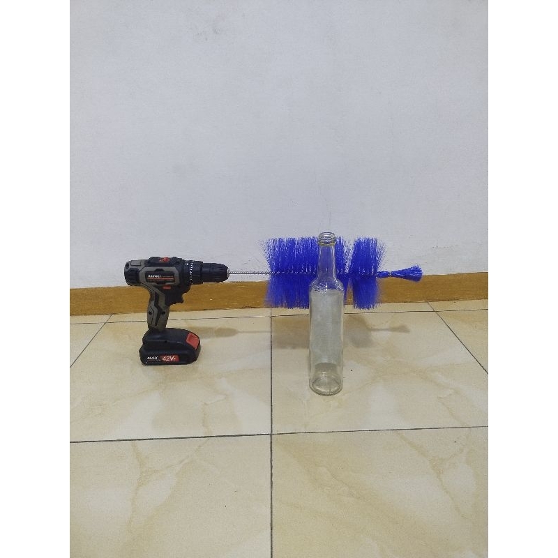 sikat botol panjang dengan mesin bor