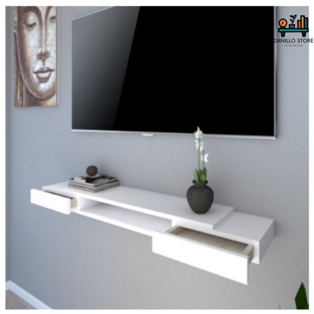 RAK AMBALAN TV DINDING GANTUNG MELAYANG AMBALAN LACI TEMPEL