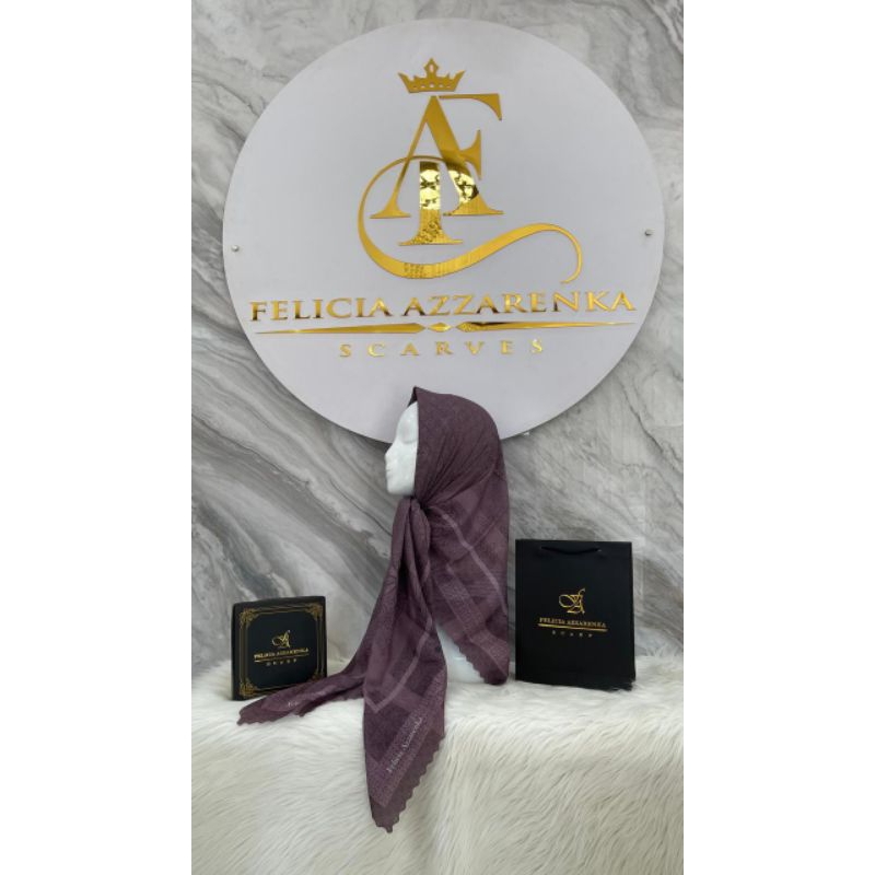 HIJAB SEGIEMPAT PREMIUM MOTIF FELICIA AZZARENKA SCARVES ORI