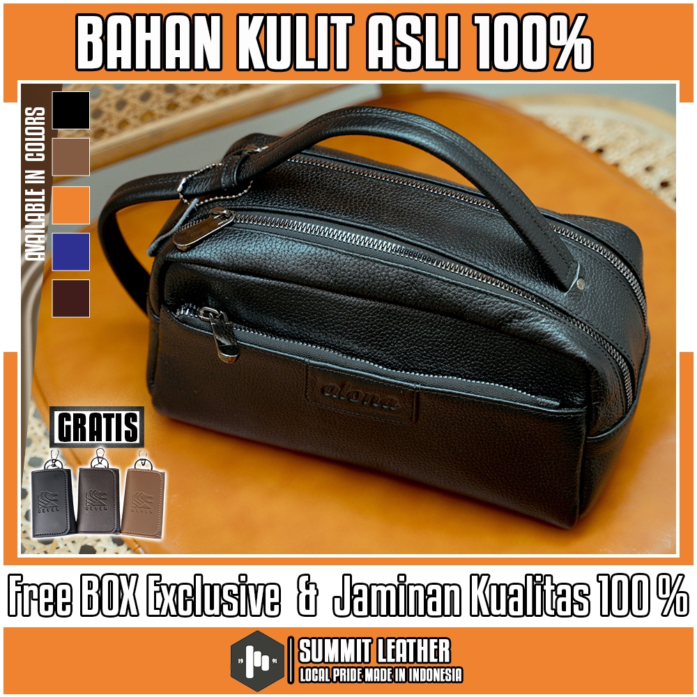 Tas Kulit Asli Wanita Terbaru Kekinian Murah Alona Series Pouch Hand Bag cluth Tas Tangan Wanita