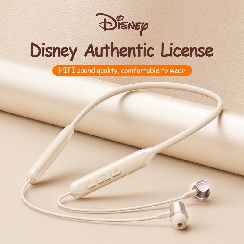 	 Disney QS-Q6 Neckband Wireless Bluetooth 5.2 Earphones Sports Noise Cancellation HD Sound Quality Waterproof Headphones With Mic	