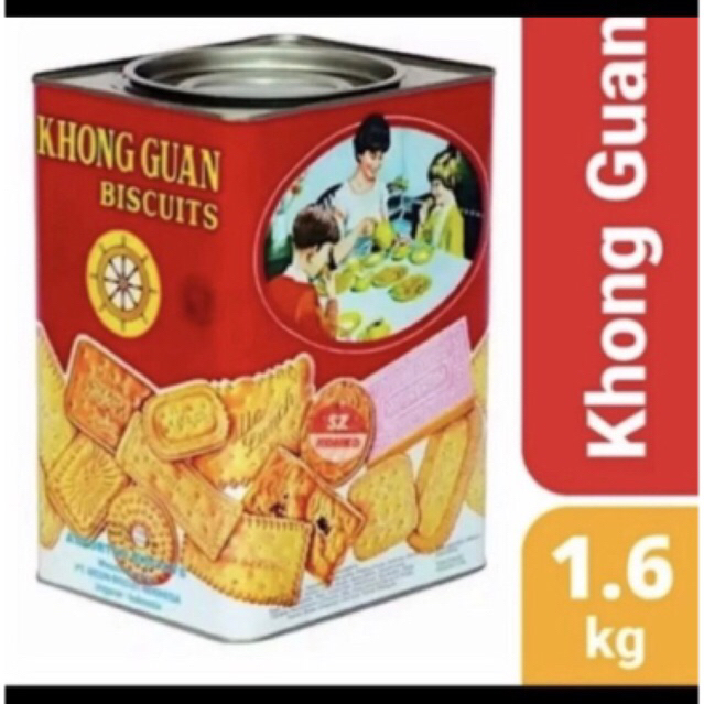 

PROMO!!!KHONG GUAN Biscuits Assorted Kaleng merah 1600 GR PARCEL LEBARAN BISKUIT KALENG