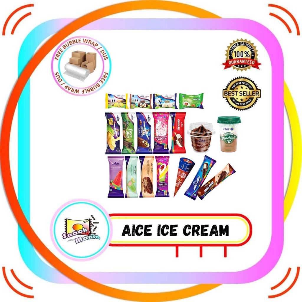 AICE Ice Cream Mochi | Chocolate | Strawberry Crispy Cone Es Krim
