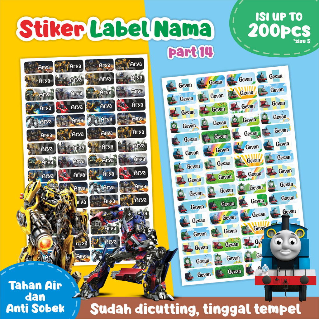 

PART 14 Stiker Label Nama Waterproof Versi Kotak