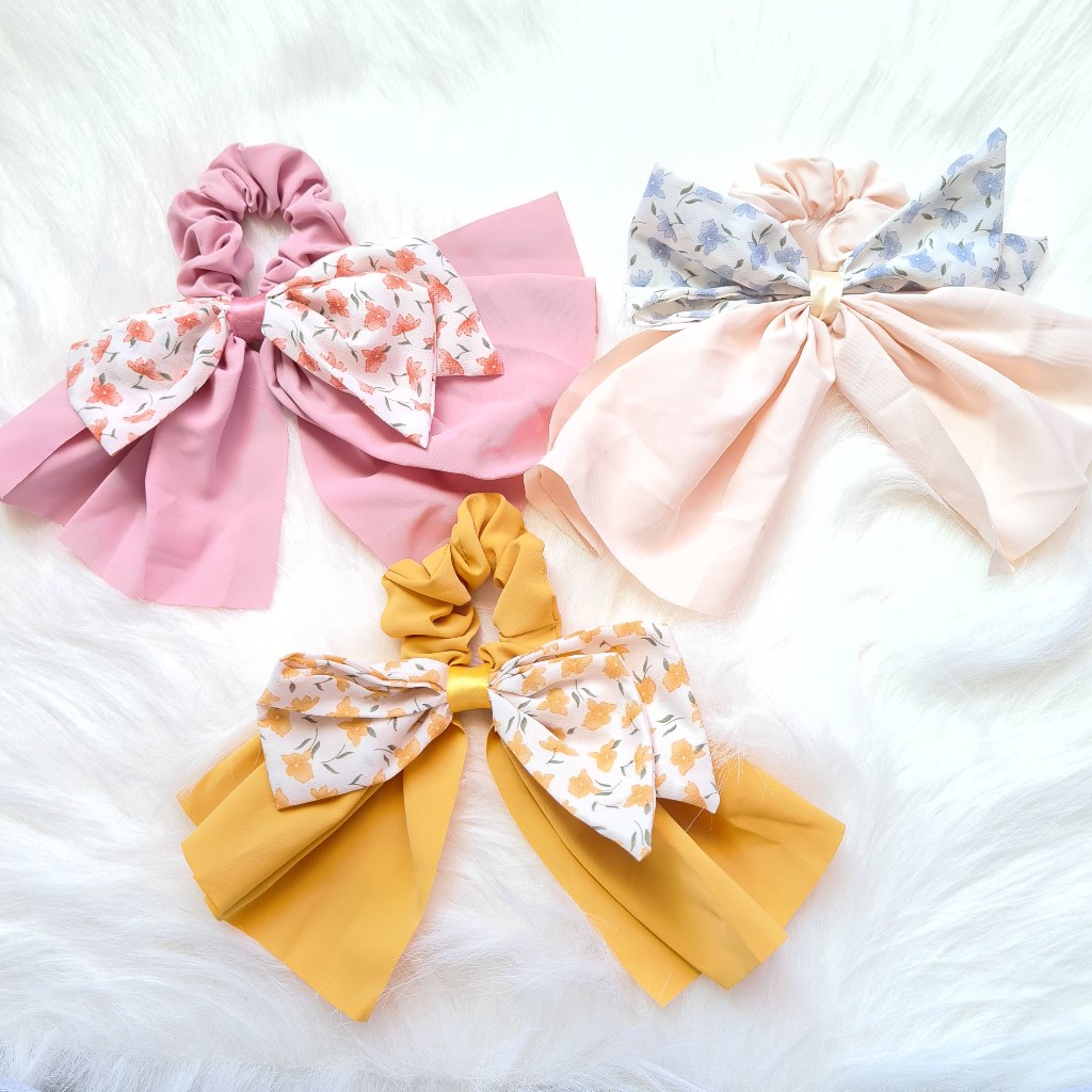 Ikat Rambut Pita Kain Satin Fashion Korea