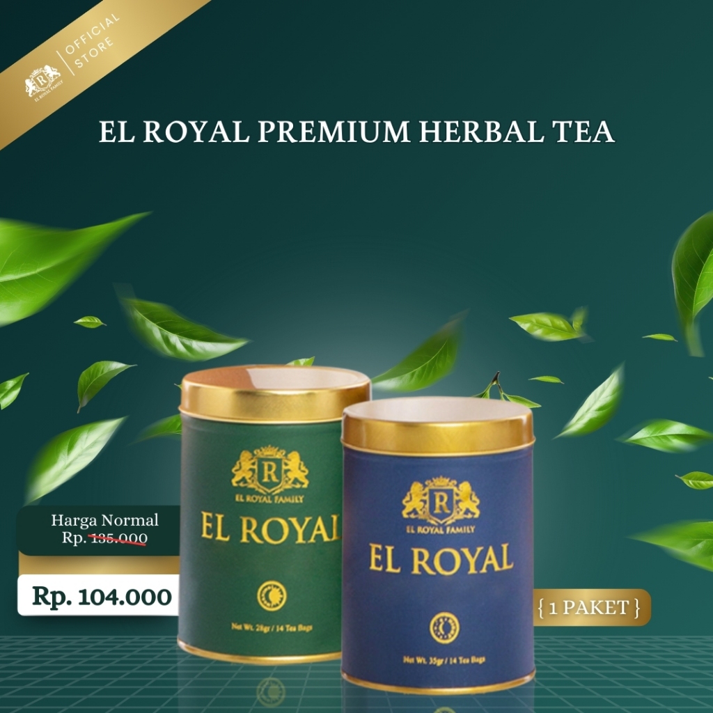 

FAMO Beauty El Royal Premium Herbal Tea (1 Paket) | 1 Morning Slimming Tea - 1 Night Slimming Tea - 3 X Lebih Cepat Menurunkan BB - Solusi Langsing Tanpa Efek Samping