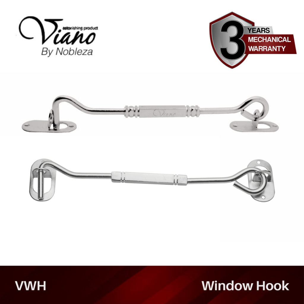Hak Angin Pengait Penahan Jendela Window Hook Bulat dan Kotak Stainless Viano ( By Nobleza ) PJ