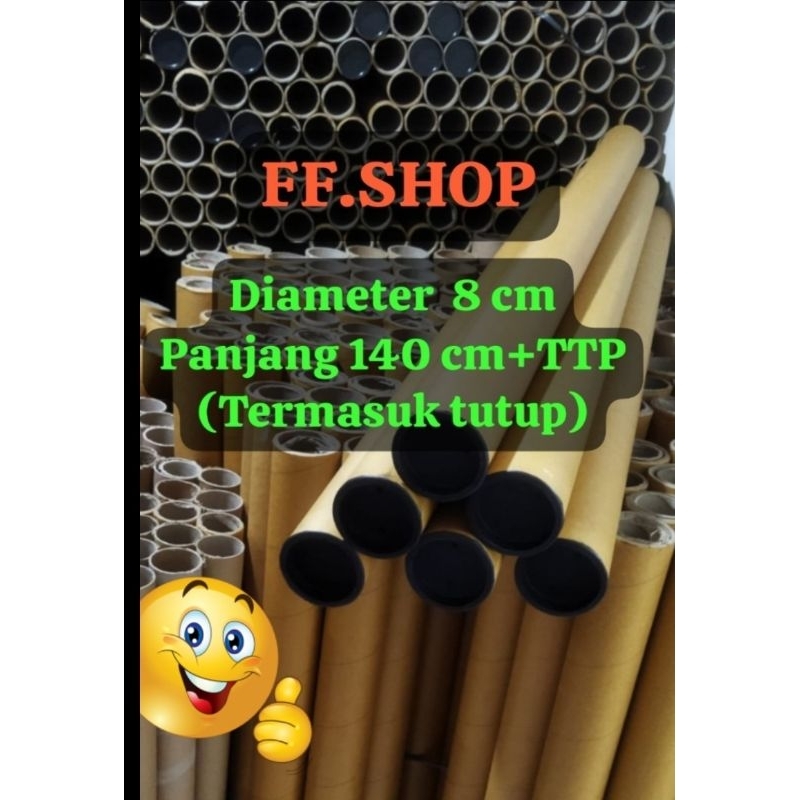 

Tabung Packing Dm 8 cm x 140 cm + Ttp/Tube Paper Core/selongsong (sudah termasuk tutup)