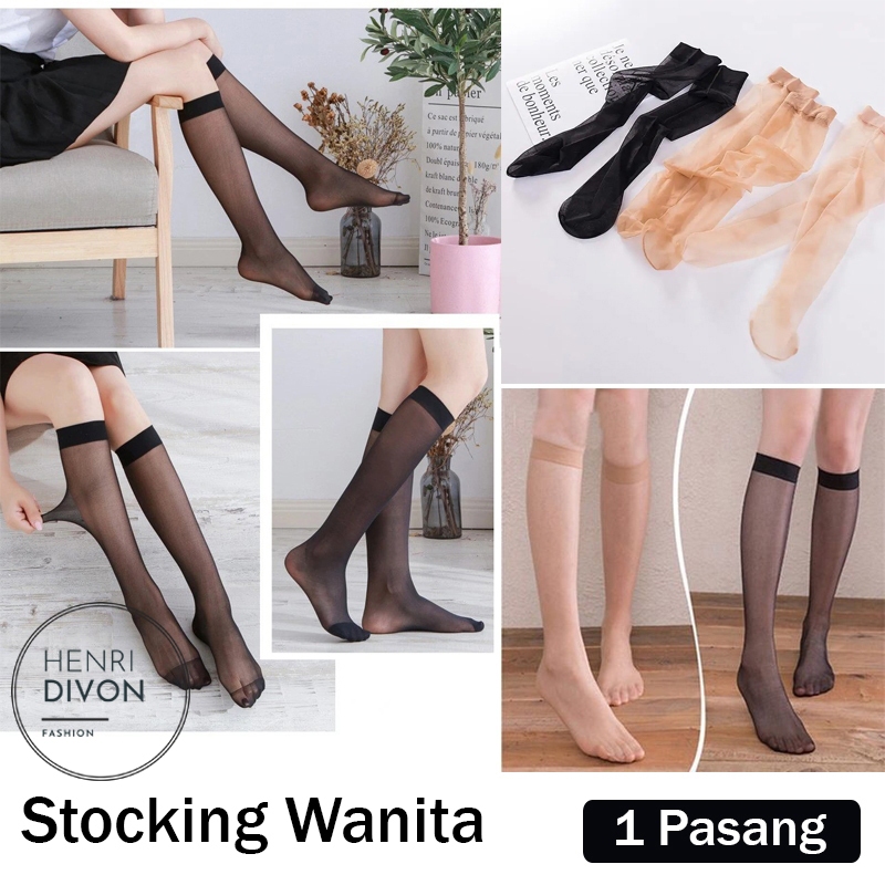 Stocking Wanita Transparan Kaos Kaki Stoking Legging Panjang Lingerie Tipis