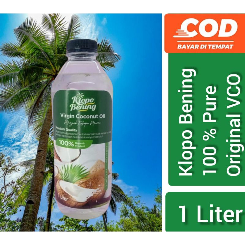 

VCO virgin coconut oil 1Liter - Minyak kelapa murni konsumsi 1Liter Klopo Bening