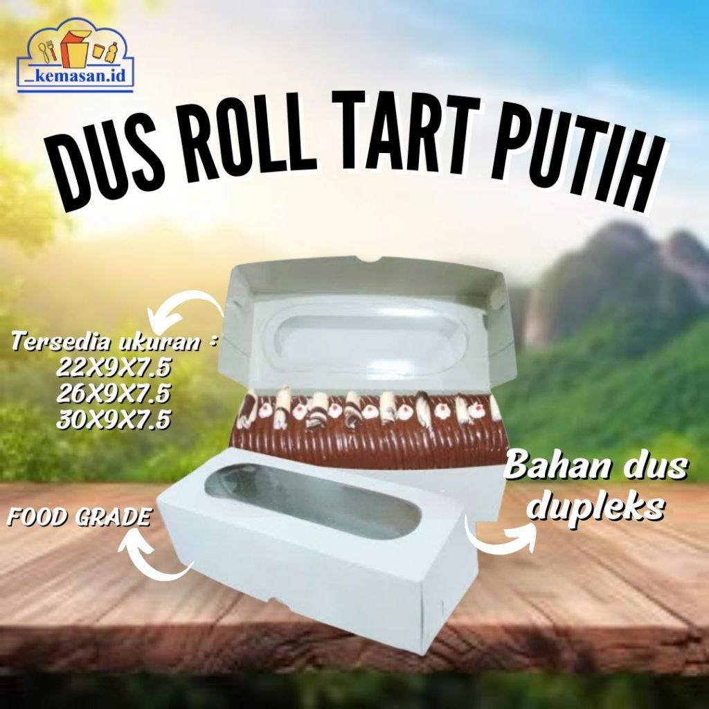 

DUS ROLL TART PUTIH WINDOW 30x9x7.5 10PCS