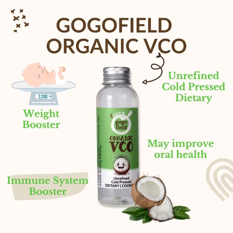 

GOGOFIELD ORGANIC VIGIN COCONUT OIL VCO 100 ML MINYAK KELAPA ORGANIK