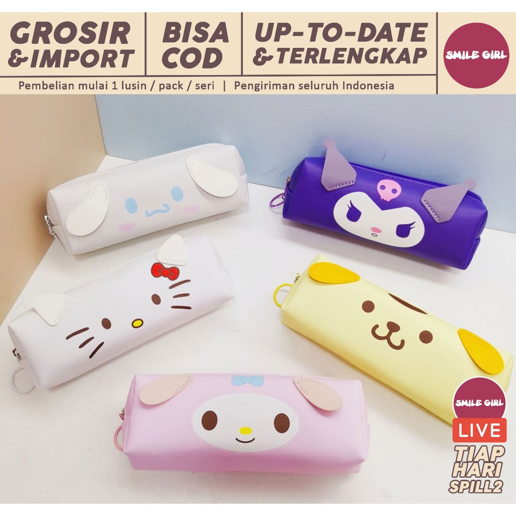 

SG | PUSAT GROSIR | 5PCS - Tempat Pensil Anak Motif Sanrio Series Kekinian