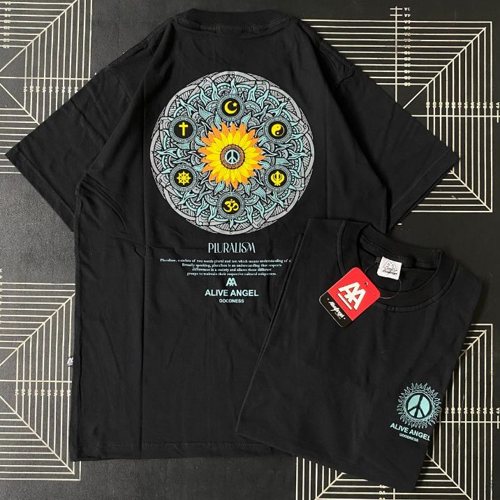 Kaos Pluralisme Toleransi Beragama / T-shirt Distro  Pria & Wanita Perbedaan Itu Indah / Peace /  Al