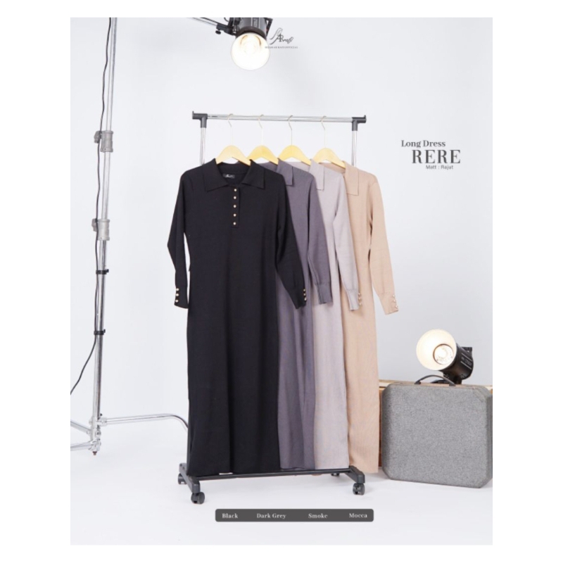 BAJU GAMIS RAJUT RERE LONG DRESS ARRAFI | BAJU GAMIS MODERN | BAJU GAMIS MUSLIMAH | BAJU GAMIS TERBA