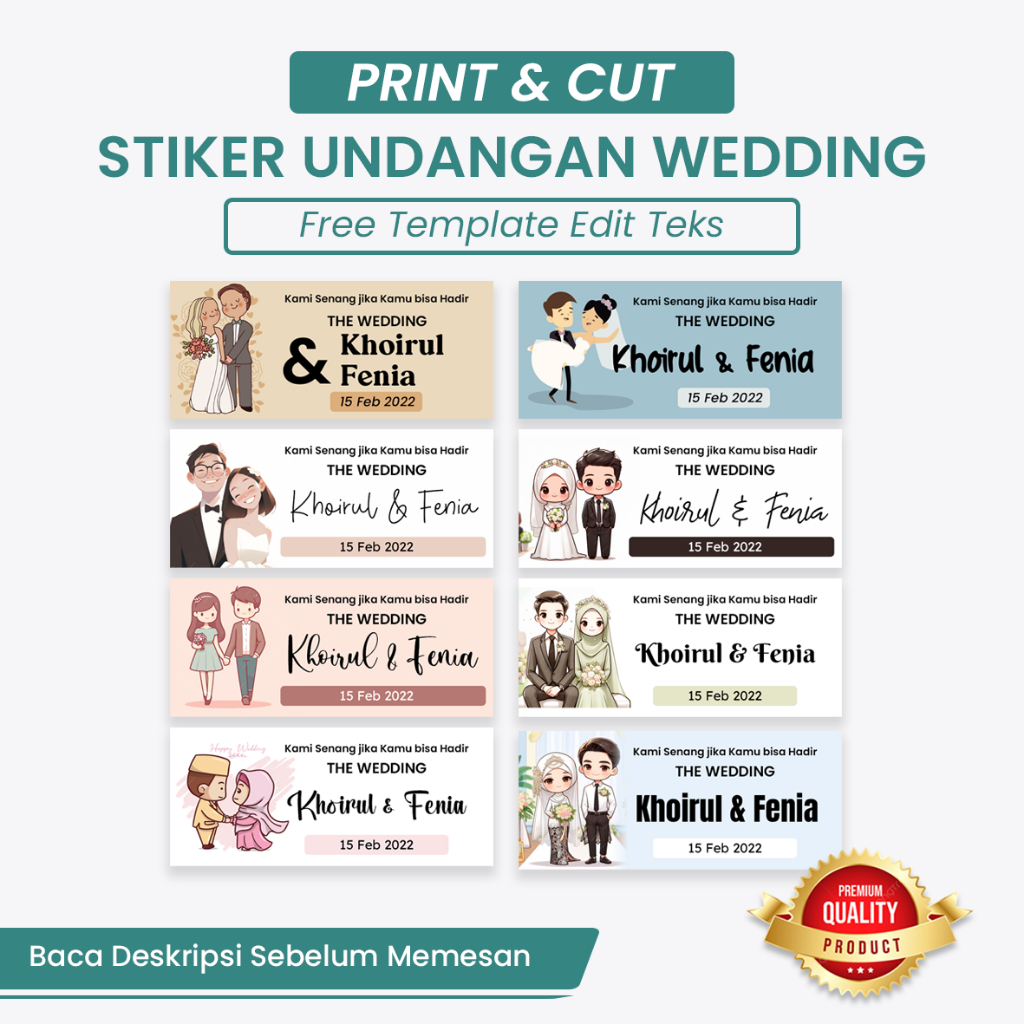 

Isi 60 King Postka Stiker Undangan Wedding / Stiker Wedding 3x7 cm | SW2