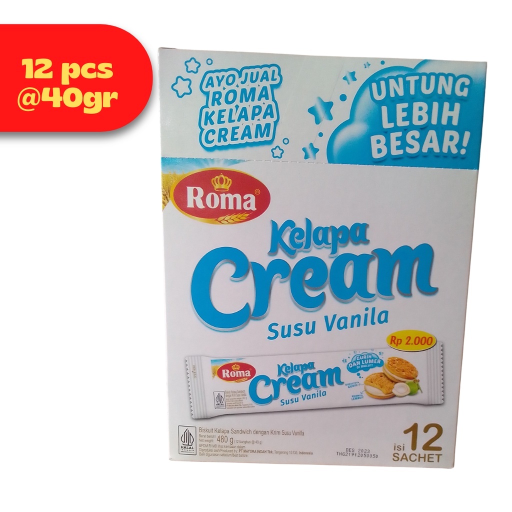 

Cream kelapa roma susu vanila box isi 12