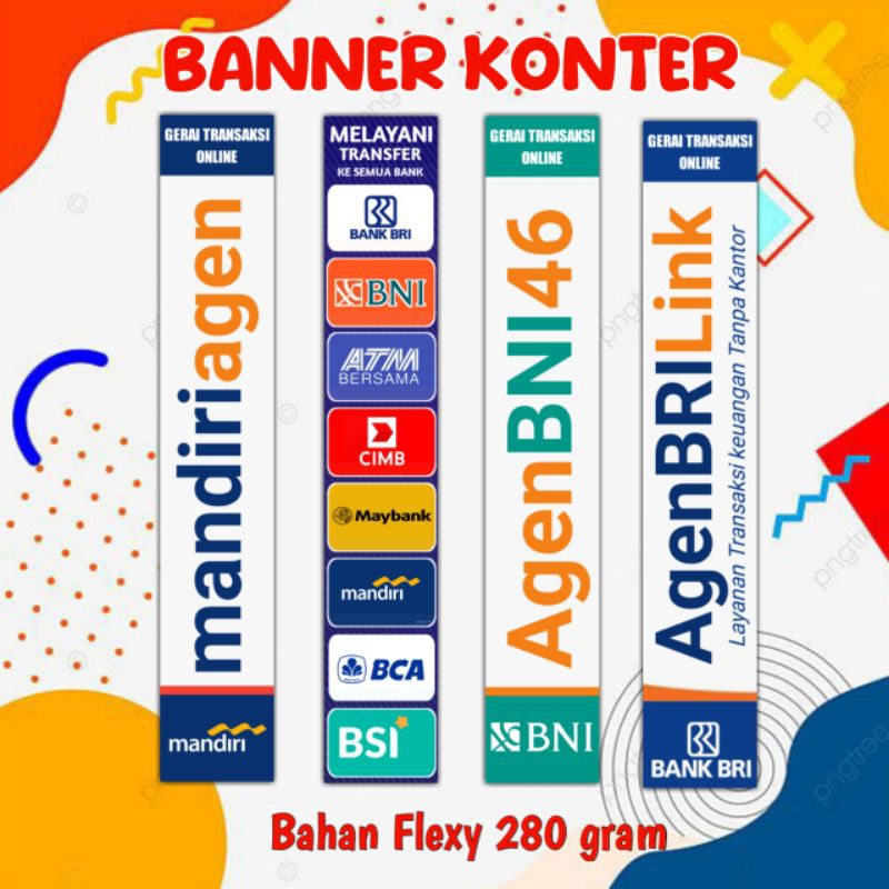 BANNER SPANDUK KONTER BRI LINK VERTIKAL