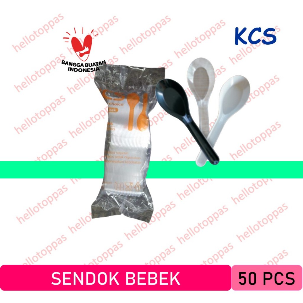 Sendok Bebek Plastik KCS / Sendok Makan Bebek Tebal Premium 50 Pcs
