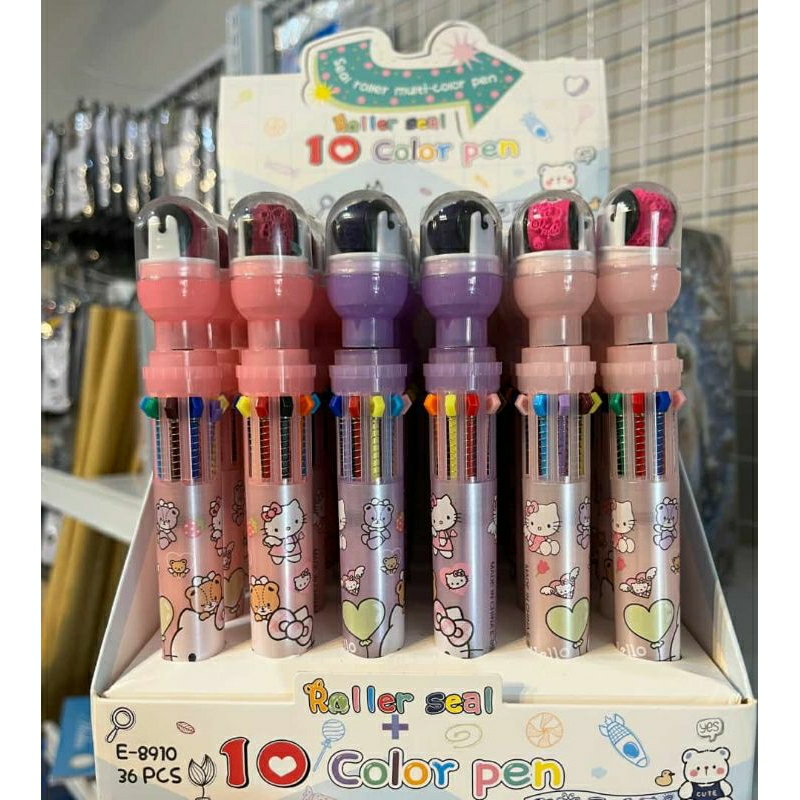 

(Bisa COD) Bolpoin Hello Kitty 10 Warna + Steample Roll
