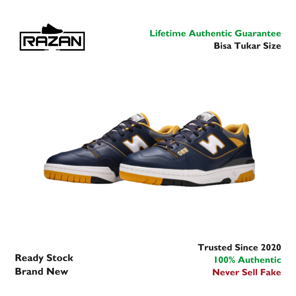 New Balance 550 Navy Gold 100% Authentic Original