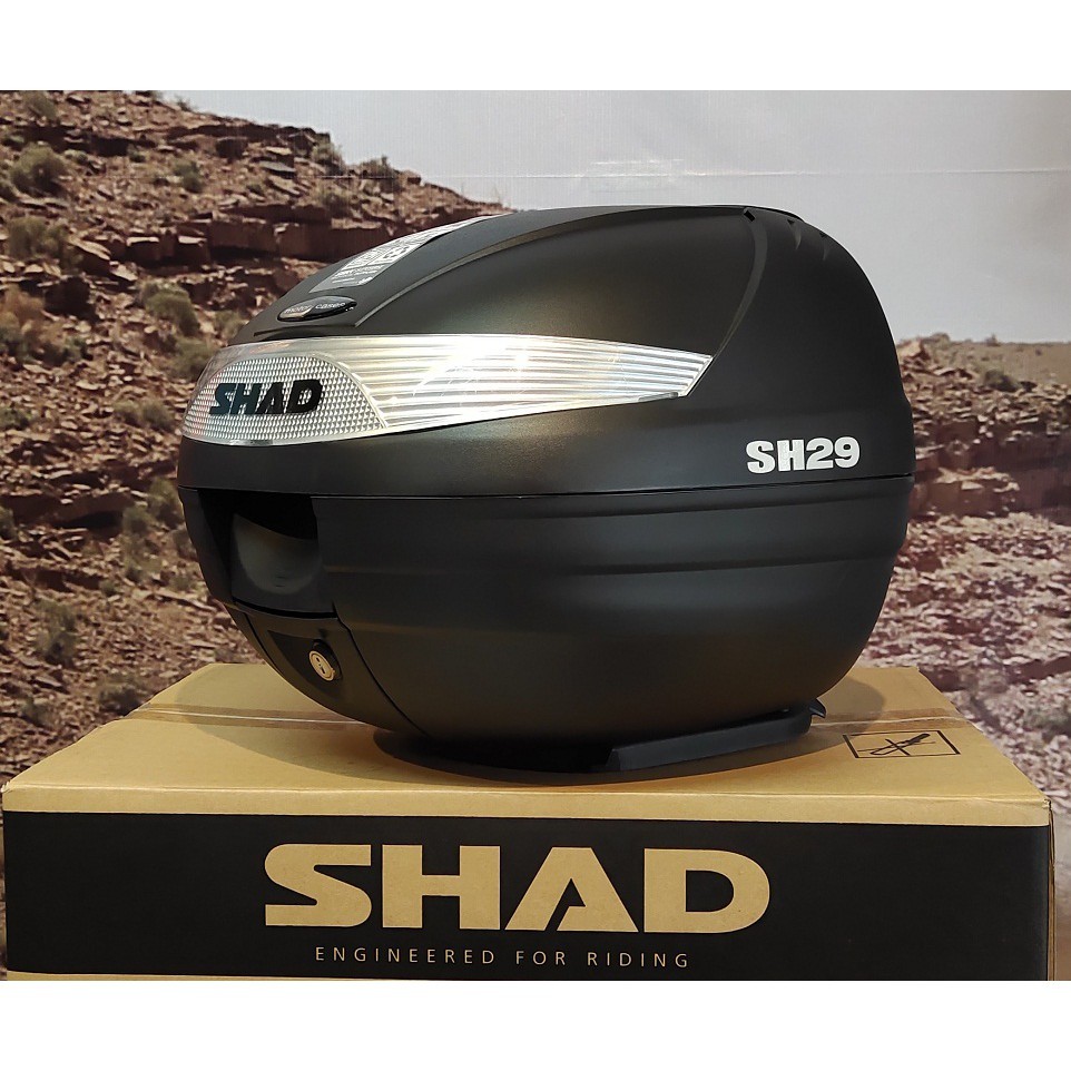Box Motor SHAD SH29 SH 29 SHAD 29 TopBox Mini kecil muat 1 helm jas hujan tas ransel