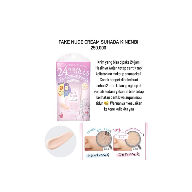 Fake Nude Cream 24 Jam Suhada Kinenbi Natural