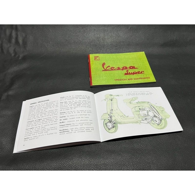 Manual book buku panduan pedoman pengguna pemakaian perawatan vespa super tua 66 - 71 stang bulat ds