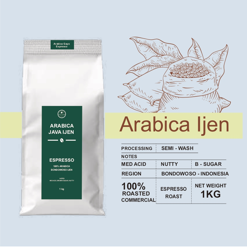 

Kopi Arabika Ijen Bondowoso Espresso 1kg | Commercial Coffee Beans