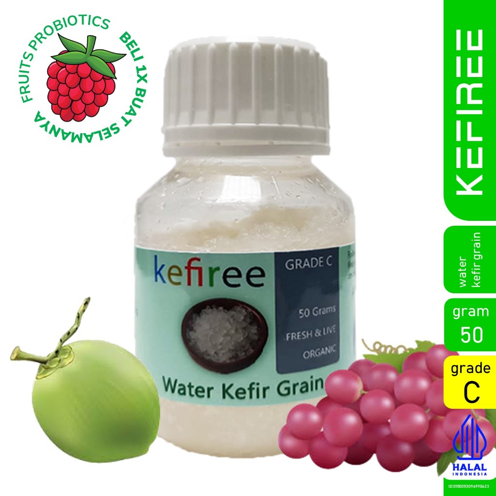 

BIBIT WATER KEFIR HIDUP/WATER KEFIR GRAIN (FRESH) - KEFIREE (5O Gr)