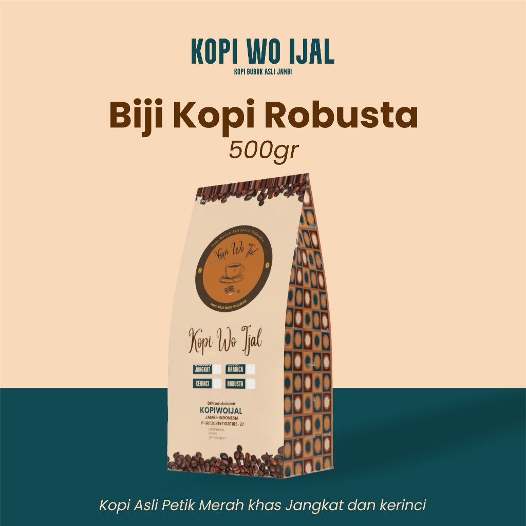 

Biji Kopi Robusta 500gr | Kopi Wo Ijal