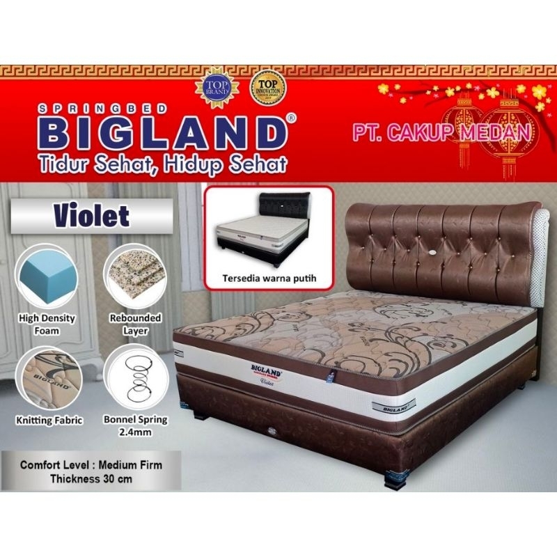 Springbed Bigland Type Violet Ukuran 180X200 (Hanya Matras)