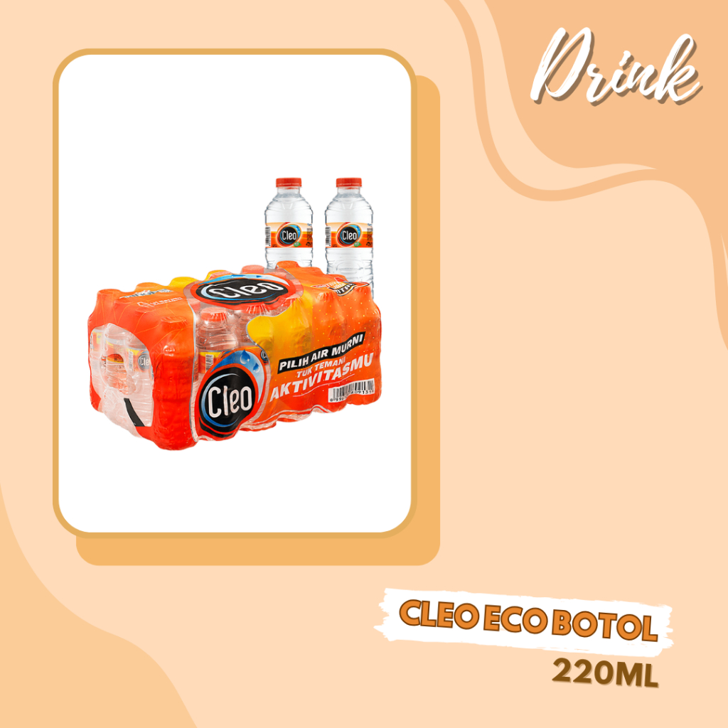 

DRINK | MINUMAN BOTOL | CLEO ECO SHAPE | SMART | AIR MINUM DALAM KEMASAN AIR MINERAL | BOTOL | CLEO ECO BOTOL 220ML