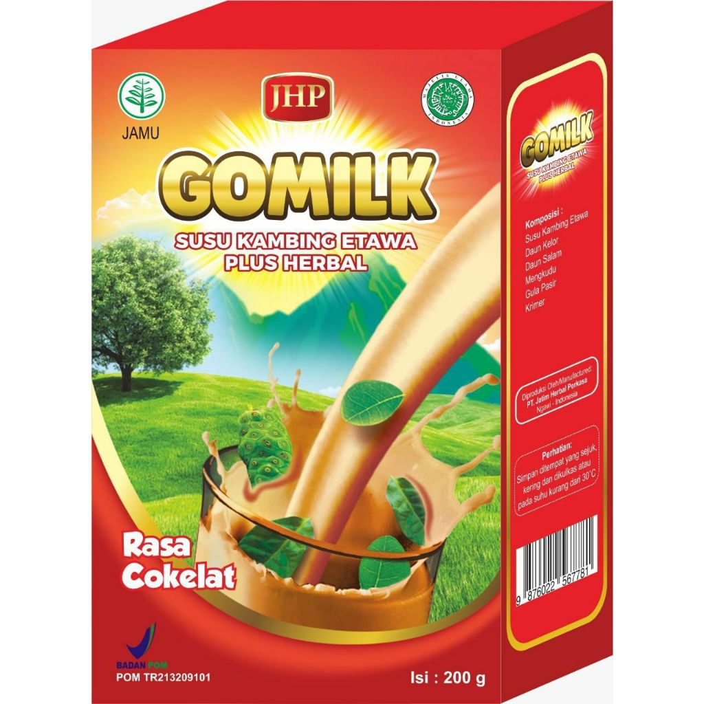 

GOMILK RASA COKLAT SUSU KAMBING ETAWA PLUS HERBAL ISI 200 g 100% ORIGINAL