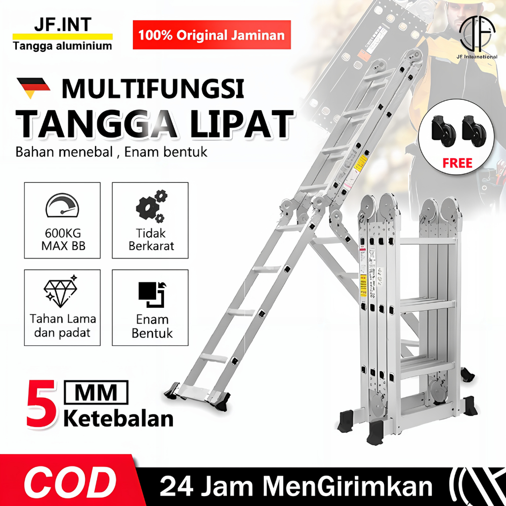 4.7 meter tangga lipat paduan aluminium teleskopik tangga teleskopik multifungsi 4.7 meter
