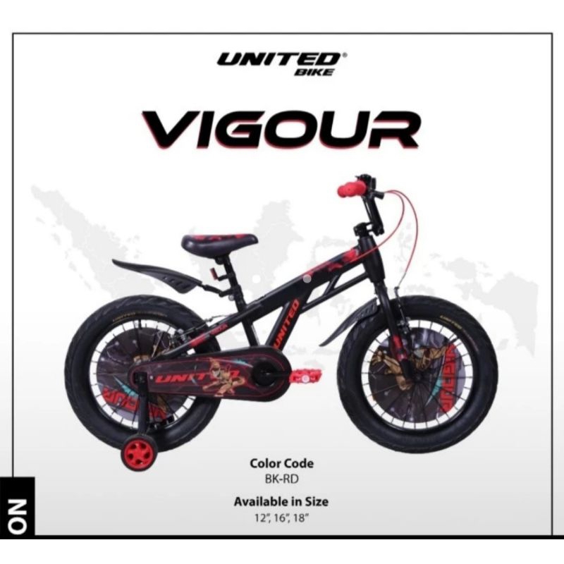 Sepeda Anak Laki BMX 12,16 dan 18 Inch United Vigour New Model