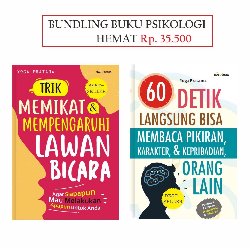 BUNDLING Buku Psikologi Trik Memikat dan 60 Detik Bisa Membaca Pikiran